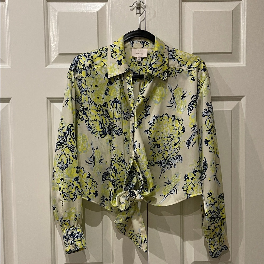 Cinq a Sept Floral Tie-Front Blouse